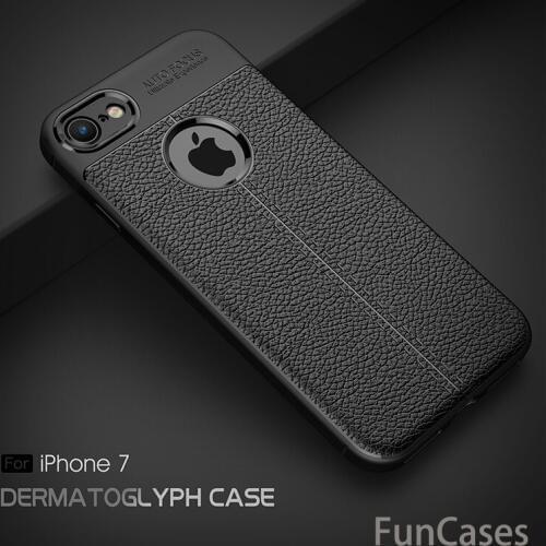 Luxury Shockproof Soft TPU Cases for iPhone 7 Case Brand Leather Mobile Phone Shell Coque For iPhone 8 7 8 Plus 7 Plus Cases