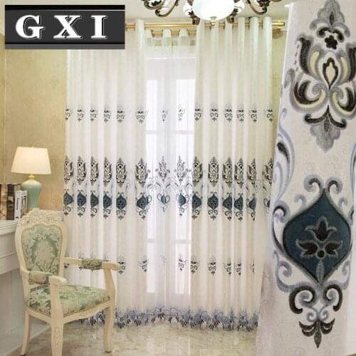 Luxury Embroidered Curtain for Living Room Romantic Elegant Luxurious European Window Drapes for Kitchen Bedroom