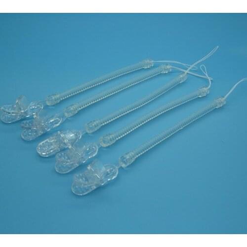 Alligator+clip Anti-Lost Stretchy Elastic Spring Coil Lanyard Keychain Pacifier Holder Lanyard Spiral Keyring Key Holder