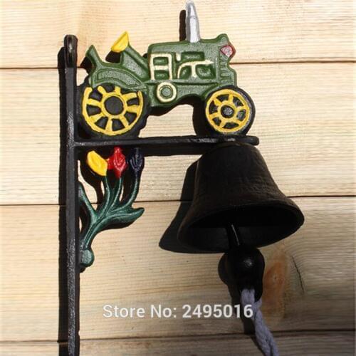Antique Cast Iron WELCOME Dinner Bell Wall Mounted Home Store Wall Decor Bell Garden Yard Door Metal Crafts