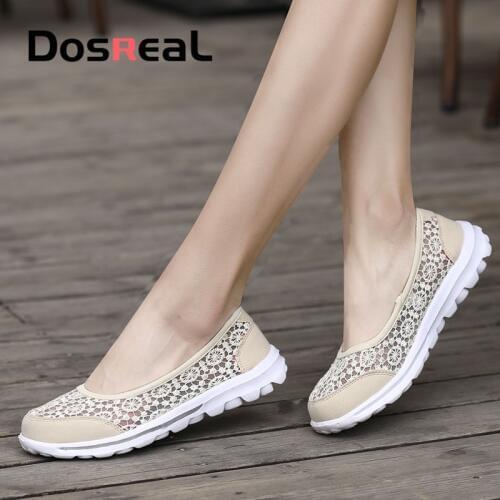 Dosreal Summer Women Flat Shoes Woman Casual Breathable Shoes Embroider Chinese Style Slip On Womens Shoes Zapatos Mujer