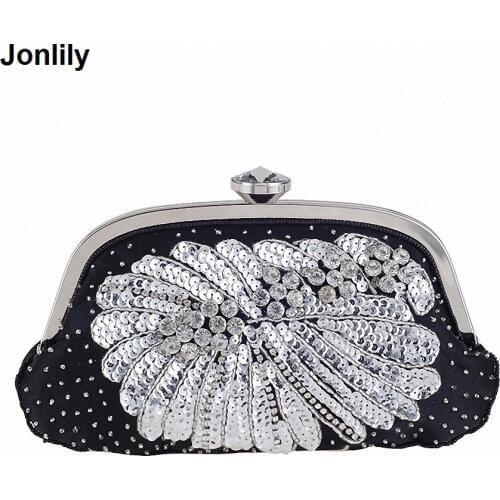 Pearl diamond-studded Evening Bag womens Beaded Day Clutch Female Wedding Party Bags Purse LI-1714