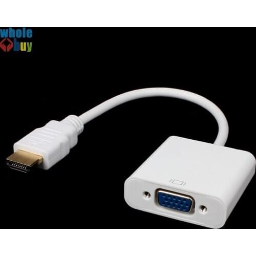 High Quality Portable 3.5 audio socket to R + L HDMI Male to VGA Converter Adapter With Audio USB Cable 1080P 100pcs/lot