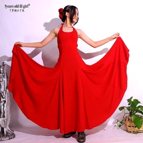 Childrens Spanish Flamenco Modern Dance DressPractice Skirt Wear WomenJT03