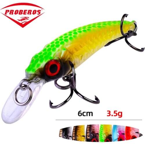 1PCS Minnow Fishing Lure 60mm3.5g Topwater Hard Bait Wobbler Jig Bait Crankbait Carp Striped bass Pesca Fishing tackle SwimBait