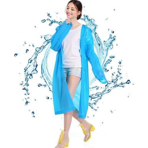 1Pc Outdoor Raincoat for Camping Traveing Hiking Practical Portable Waterproof Solid Color Reusable Durable Raincoat