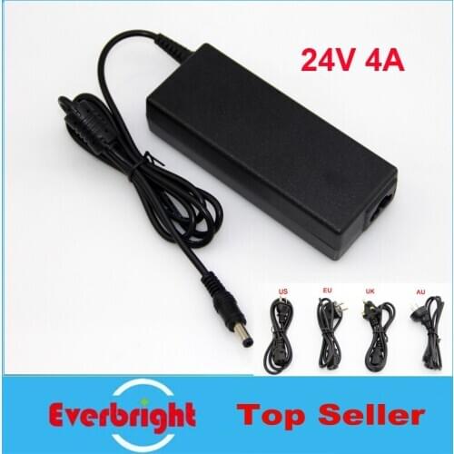 10 pcs/lot Power Adapter AC 100V-240V to DC power adapter charger 24V 4A 96W Switching power supply for RGB Led Strip 5050 3528