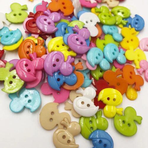 100 pcs Plastic Buttons Duck Childrens Sewing Clothing Accessories PT148