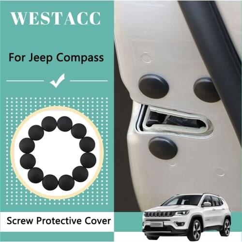 12Pcs ABS Car Door Lock Protector Protective Cover Rustproof Cap for Jeep Compass 2017 - 2020 Accessories