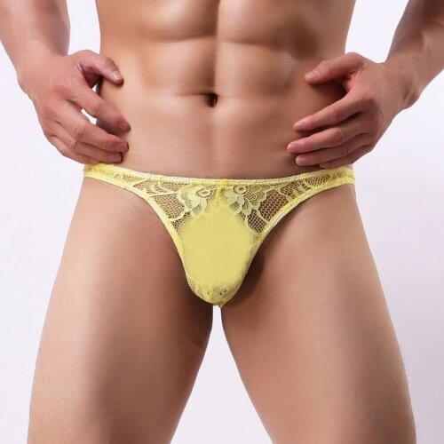 2021 Lace Fun Underwear Sexy Gay Bikini Swimwear Men Swimming Trunks Breathable Surffing Boxer Thong Bathing Suit Beach Shorts