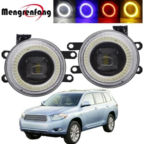 2in1 Car Right + Left Fog Light Assembly LED Angel Eye Daytime Running Lamp DRL 30W 8000LM 12V For Toyota Highlander 2008-2012