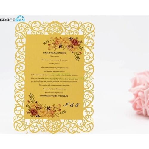 30pcs/lot hot sale laser cut Lace Love Heart design Menu cards with text customized paper Save The Date RSVP wedding invitation
