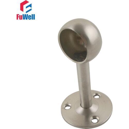 4pcs 25mm Diameter Flange Bracket 85mm Length Stainless Steel Flange Seat Wardrobe Closet Rod Hanger Pipe Bracket