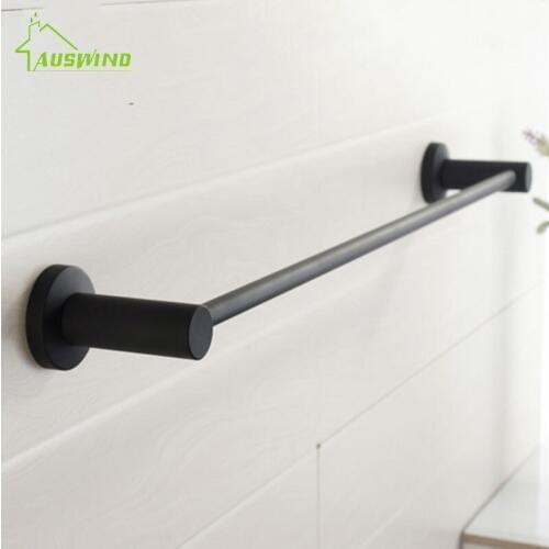 AUSWIND European black towel rack single rod stainless steel towel bar antique bathroom towel hanging 40/50/60CM