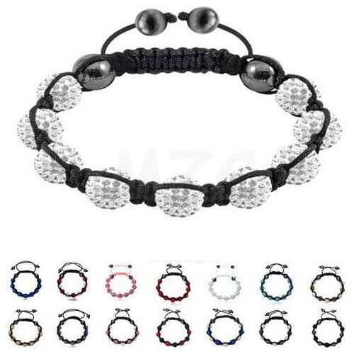 Free Shipping! Best 14 Pcs/lot 10mm 11 Micro Pave Disco Ball Beads crystal bracelet Lot.fasion mix bracelets u434
