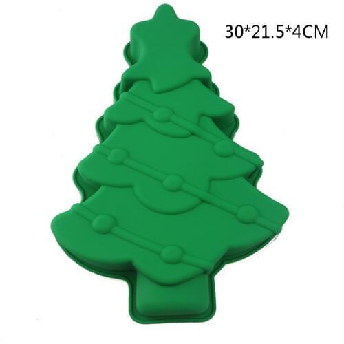 Big Christmas Tree Cake Mold Silicone Baking Molds Christmas Fondant Cake Decorating Tools Chocolate Candy Gumpaste Moulds