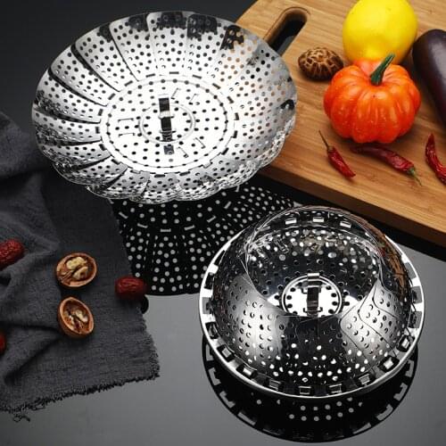 Household Multi-Functional Folding Steamer Steamer Water-Proof Steaming Rack Cage Drawer Fruit Plate Retractable Steaming Pla