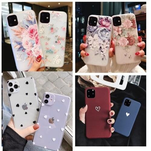 Flower Phone Case For Apple iphone 11 Pro X XS Max XR Soft TPU Back Cover For iphone 7 8 plus 7plus 6 6S 5 5S SE 2020 SE 2 Case