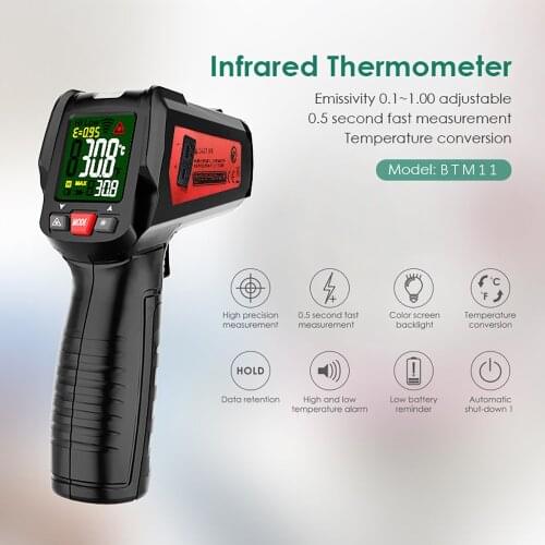 BTM11 Digital Infrared Thermometer IR-LCD Temperature Meter -50℃- 580℃ Non-contact Laser Thermometers Pyrometer