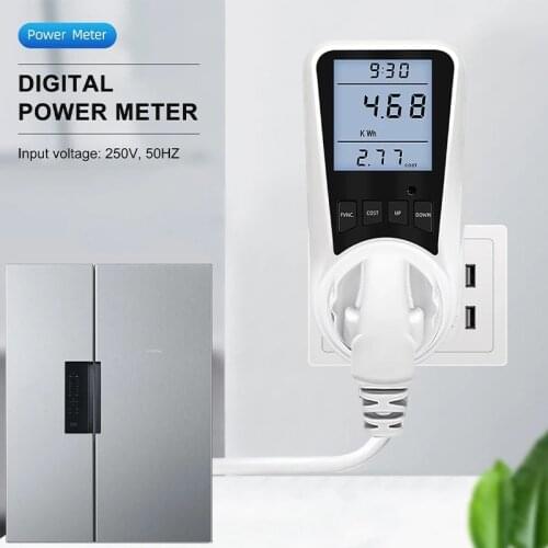 220V AC Digital LCD Power Meter Wattmeter Socket Wattage Kwh Energy Meter EU US UK AU BR Plug Measuring Outlet Power Analyzer