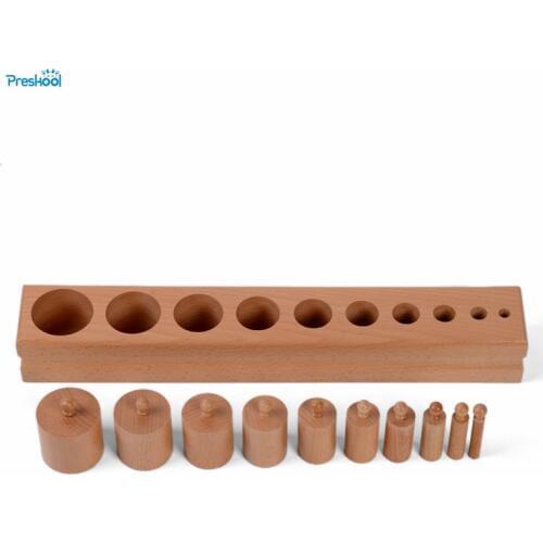 Baby Toy Montessori Single Cylinder Block Sensorial Preschool Training Early Childhood Education Brinquedos Juguetes
