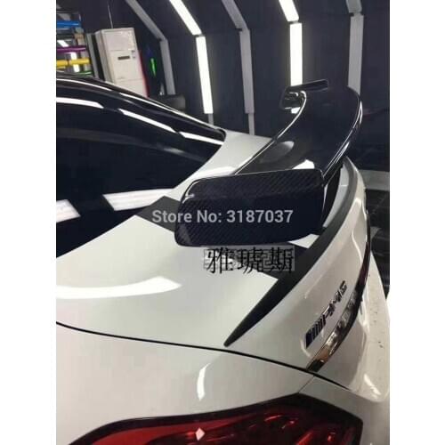 For Mercedes Benz C CLass W205 C6 AMG C63 GT StyleC Carbon Fiber Rear Roof Spoiler Wing Trunk Lip Boot Cover Car Styling