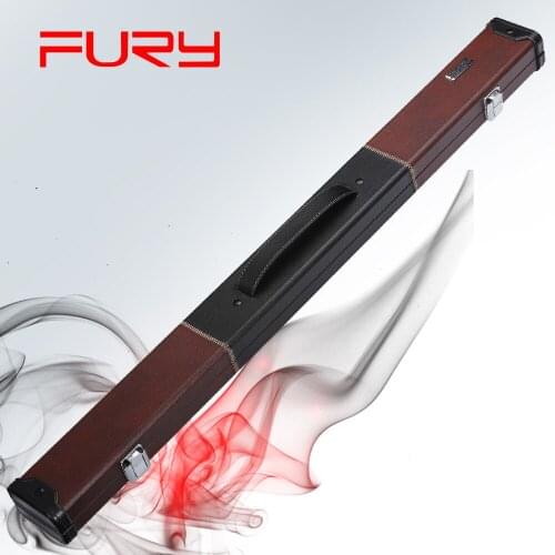 FURY Pool Cue Box 3/4 Piece Snooker Box 2 Holes Wine Red PU 1/2 Piece Cue Box Fashion Durable Professional Billiard Accessories