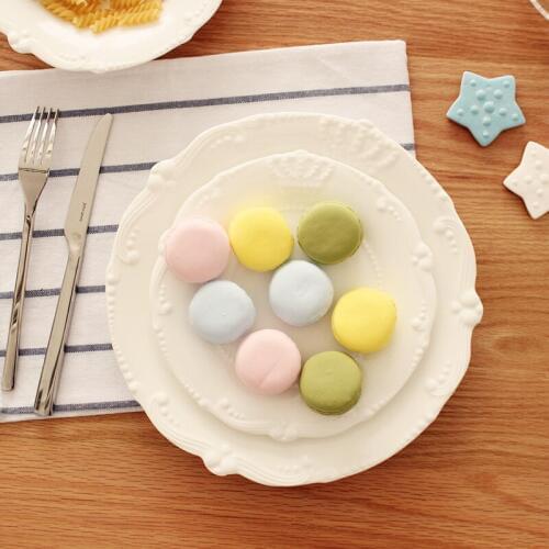 Bone China High Quality White Ceramic On-glazed Dishes & Plates Emboss Crown Salad Soup Bowls Dessert Dish Kitchen Cutlery Plate