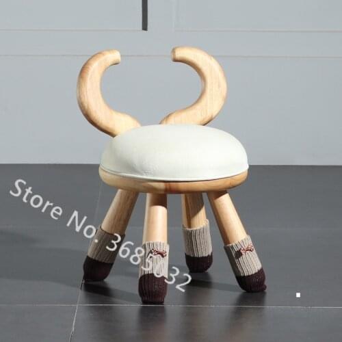 Creative Cartoon Low Stool Kindergarten Solid Wood Childrens Chair Modern Living Room Simple Backrest Baby Chair Kids Furniture