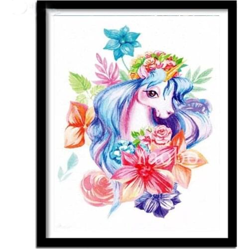 Square Round Diamond Painting diamond mosaic unicorn flower diamond embroidery cross stitch rhinestone pictures Christmas gift