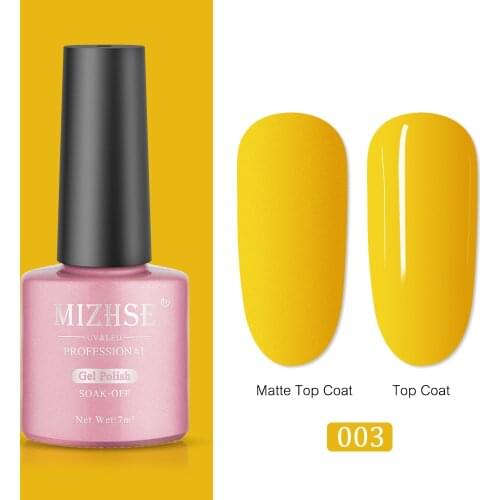 MIZHSE 7ML Yellow Series Gel Nail Polish Semi Permanent UV Gel Varnish Nail Polish All for Manicure Nail Art Base And Top Coat