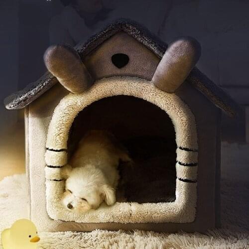 Washable Dog House Cozy Pet Bed Winter Warm Cave Nest Teddy Puppy Sleeping Bed for Cats and Dogs All Seasons Universal Pet Suppl