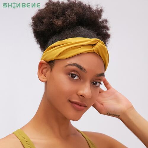 SHINBENE TWIST Buttery-soft Workout Yoga Hair Bands Women Four-way Stretchy Plain Fitness Gym Leisure Sport Headbands Sweatband