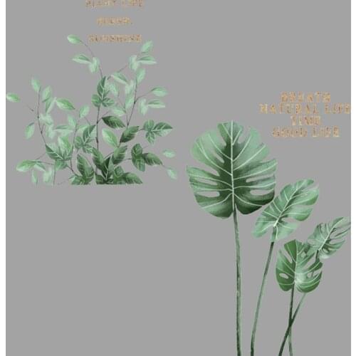 Fashion Green Leaves Pathes Heat Transfer Iron On Patch For Clothes Bag Cap Fashion Sticker DIY Clothes Decoration