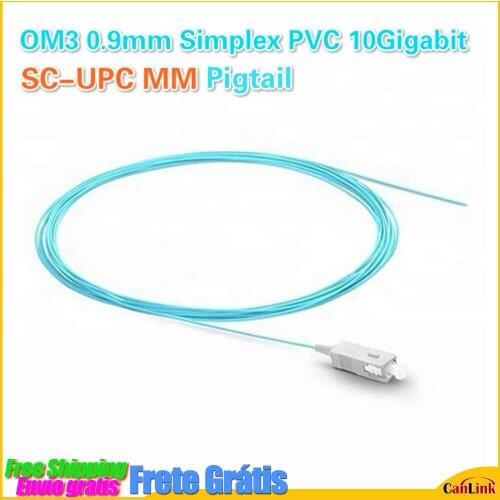 OM3 SC-UPC 0.9mm Simplex PVC 10 Gigabit Multimode OM3 SC UPC Fiber Optic Pigtail 50pcs 100pcs Lot