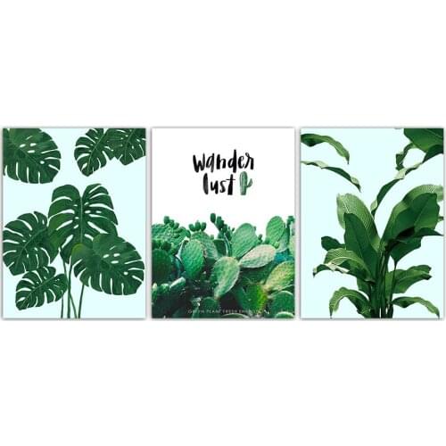 Scenery Plants Cactus Leaf No Framed Wall Picture Modern Art Watercolor Canvas Prints Poster Home Decor Painting For Living Room