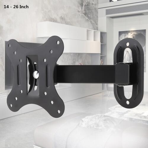 10KG Adjustable TV Wall Mount TV Holder Rotated Fixed TV Wall Bracket TV Frame 15° Tilt Swivel for 14-26Inch LCD LED Monitor