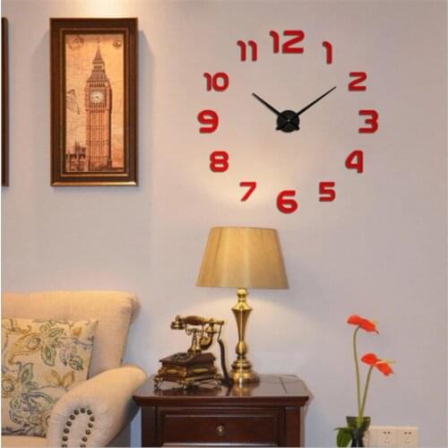 Modern Quartz Watch Acrylic Mirror Digital Wall Clock DIY Sticker Still Life Clock Living Room Clock Home Furnishing Decoration