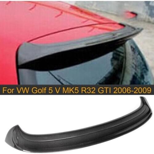 Carbon Fiber Rear Roof Boot Lip Spoiler Wings For Volkswagen VW Golf 5 V MK5 R32 GTI 2006-2009 Grey FRP Car Rear Spoiler Wing