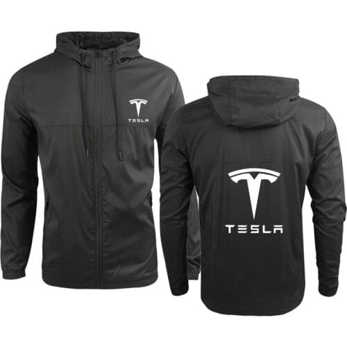 High quality Pure cotton Spring Autumn Casual Mens sweatshirt Tesla car Logo Printing Mens Camouflage jacket Men Hoodie