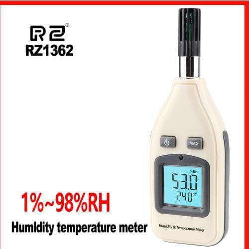 RZ humidity temperature meter Digital LCD display thermo-hygrometer w /LCD Backlilght & Data Hold GM1362