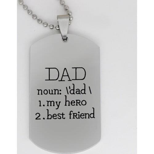 Ufine jewelry Dad gift pendant army card my hero best friend stainless steel customed necklace N4369