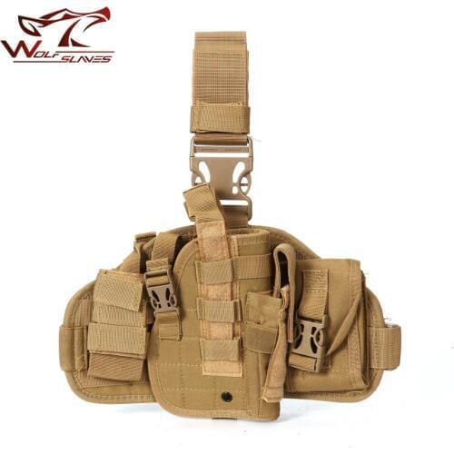 Military Tactical Puttee Thigh Combined Leg Pistol Gun Holster Pouch Quick Release Buckle For RH any Pistol Glock 1911 M92