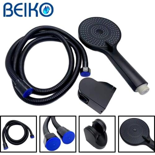 High Quality 3 Function Luxury Black Shower Head Removable Hand Held Rainfall Spray Shower Head Set For Bathroom Matte Black