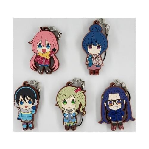 Yuru Camp Original Japanese anime rubber mobile phone charms keychain strap keyring