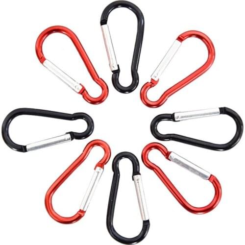 10PCS Set Carabiner Keychain Outdoor Sports Camping Climbing Hiking D-ring Snap Clip Lock Buckle Hooks Fishing Tools