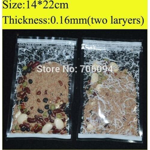 200PCS 14x22cm(5.5''x8.7'') Printed Clear Resealable Plastic Bags Recycled ziplock PET clear plastic Bag for gift tea coffee