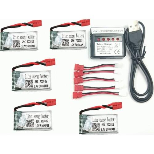 3.7V 500mah 702035 Lipo Battery For X5A-1 X15 X15C X15W Quadcopter RC Accessories 3.7V 25C battery and charger
