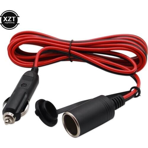 3M 12V / 24V Car Extension Cable for Cigarette Lighter Dustproof Waterproof Car Battery Terminal Alligator Clip Socket Adapter