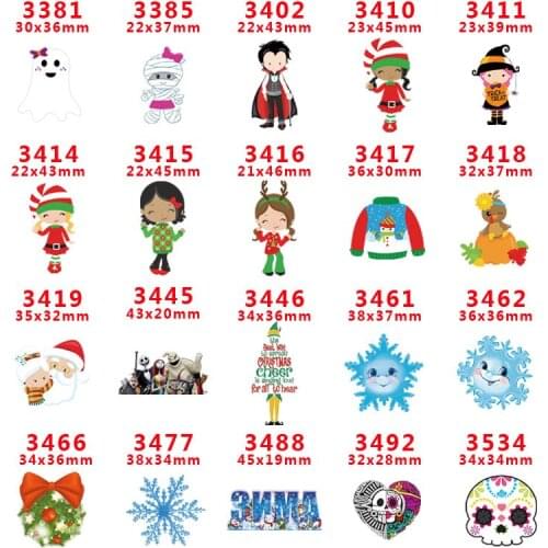 30Pcs Hallowmas Acrylic Flatback Resin Planar Santa Claus Snowman Gift Fit Phone Decoration DIY Kids Jewelry Acces PR3381